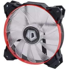 Вентилятор для корпуса ID-Cooling SF-12025-R 120x120x25мм (PWM, Low Noise, резиновые углы, Red LED &amp; Ring, 700-1500об/мин, 18~26.4dBA, 62 CFM, 4-pin)