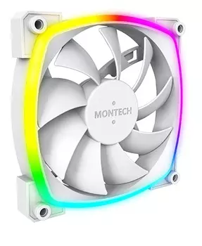 Вентилятор для корпуса Montech AX120 PWM WHITE 120mm, 800-1600rpm, 59CFM, 27dBa, 4-pin PWM, ARGB, white