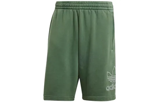 Шорты Adicolor Outline Trefoil зеленые Adidas Originals, зеленый