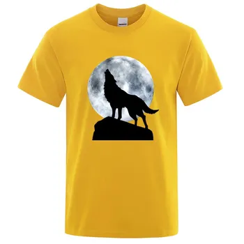 Смешная одежда Wolf, мужская удобная уличная футболка, летняя футболка большого размера из 100% хлопка, индивидуальная футболка против морщин S