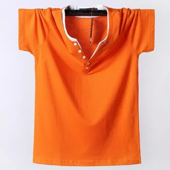 8XL Большие размеры Летние футболки с коротким рукавом Мужские большие футболки Slim Fit Brand Cotton Casual Oversize Plus Size L чёрный