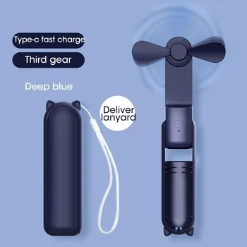 2000 мАч Мини Портативный Вентилятор USB Аккумуляторный Кулер Складной Ручной Настольный Вентилятор Тихий Складной Офисный Домашний Удобный Power Bank
