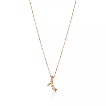 Колье Tiffany & Co. x Elsa Peretti Alphabet Letter "I", розовое золото/бриллианты