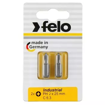 Бита Felo 02202036 крестовая PH 2X25, серия Industrial, 2 шт в блистере