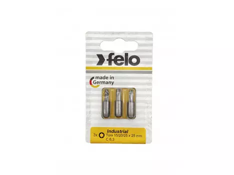 Бита Felo 02693316 TX15/TX20/TX25 25мм, серия Industrial, 3 шт в блистере