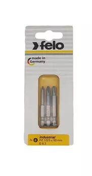 Бита Felo 03193216 крестовая PZ 1/PZ 2/PZ 3X50, 3 шт в блистере
