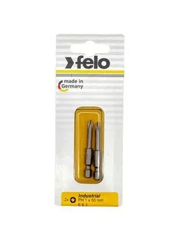 Бита Felo 03201536 крестовая серия Industrial E6,3 PH 1X50, 2 шт в блистере