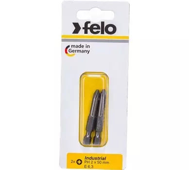 Бита Felo 03202536 крестовая PH 2X50, серия Industrial, 2 шт в блистере