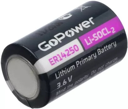 Батарейка GoPower 14250 00-00024061 1/2AA Shrink 2 Li-SOCl2 3.6V (2/100/600)
