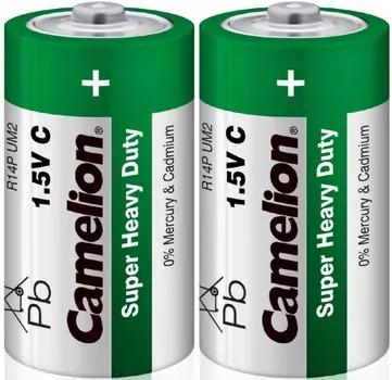 Батарейка Camelion R14P-SP2G R14P, 1,5 В, 3800 мА.ч, 2 шт в упаковке
