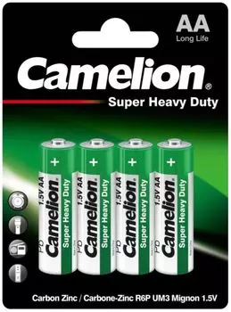 Батарейка Camelion R6P-BP4G 364, 1,5 В, 960 мА.ч, 4 шт в упаковке (1669)