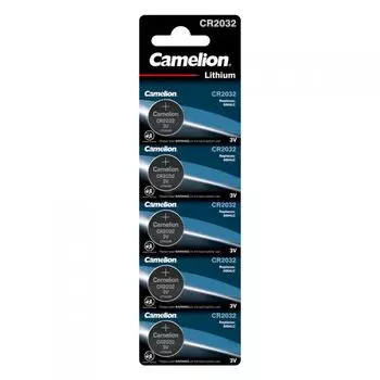 Батарейка Camelion CR2032-BP5 CR2032, 3 В, 210 мА.ч, 5 шт в упаковке