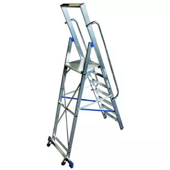Стремянка на роликах Krause Stabilo, 7 ступеней 3,65 м