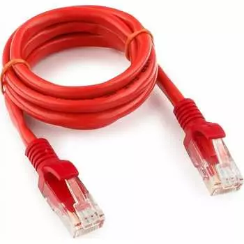 Патч-корд UTP кат.5e, 1 м, RJ45-RJ45, красный, GEMBIRD (PTCHC1m_red)