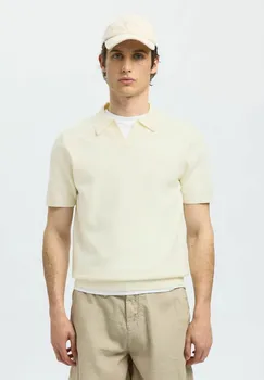 Рубашка поло SLHTELLER Selected Homme, кремовый