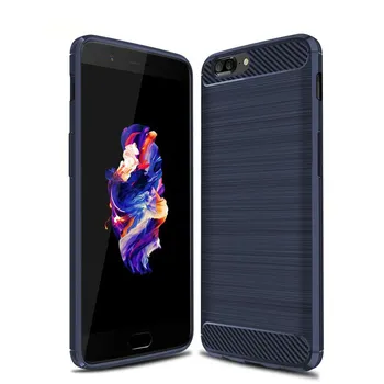 Матовый силиконовый чехол для Oneplus 5 1 + 5, противоударный ТПУ, мягкая задняя крышка из углеродного волокна для One Plus 5, противоударный матовый чехол Oneplus 5 чёрный