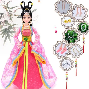 30 см подвижная 12-шарнирная кукла игрушка для девочек 3D большие глаза BJD принцесса полная одежда коллекция платьев детская кукла подарок clothes and doll розовый
