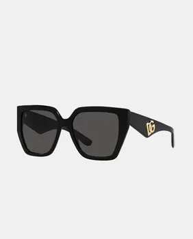 Черные квадратные женские солнцезащитные очки из ацетата Dolce & Gabbana, черный
