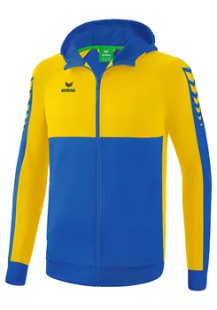Спортивная куртка erima Six Wings mit Kapuze, цвет new royal/gelb