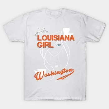 T Shirt Women Louisiana Washington Harajuku Print Kawaii Tshirt Summer Short Sleeve Female T-Shirt Top Tee S розовый