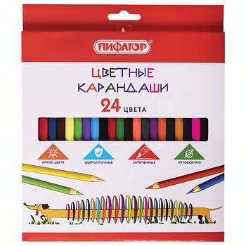 ПИФАГОР Карандаши цветные Веселая такса