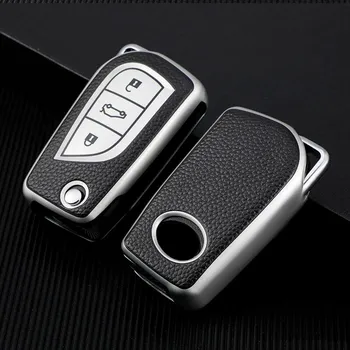 Для Toyota Corolla Camry Altis Auris Aygo Yaris RAV4 Verso, автомобильный складной откидной чехол для ключей, защитный чехол, сумка, держатель для ключей, брелок красный