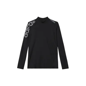 Adidas с логотипом и принтом, приталенный пуловер с круглым вырезом, футболка с длинными рукавами, мужские топы, черный DW4147 L
