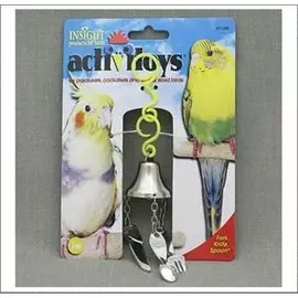 Игрушка JW Pet Fork, Knife, Spoon Toy Вилка, ножик, ложка на колокольчике для птиц