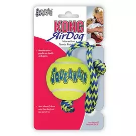 Игрушка Kong Air Dog Squeaker Ball with Rope Теннисный мяч с канатом средний для собак