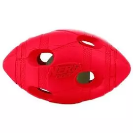 Игрушка Nerf Мяч для регби светящийся для собак (10 см, Красный желтый)