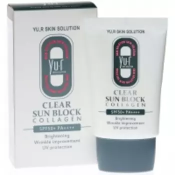 Yu.R - Солнцезащитный крем Clear Sun Block Collagen SPF50, 30 мл
