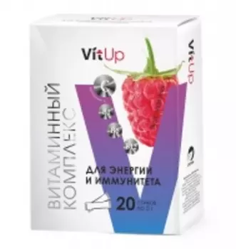 VitUp - Витаминный комплекс "Источник энергии и иммунитета" со вкусом малины, 20 стиков х 5 г