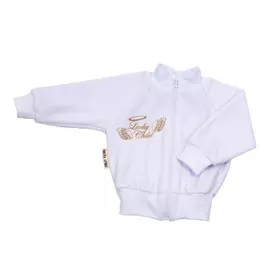 Кофточка Lucky Child детская из велюра Ангелочки белая 68-74