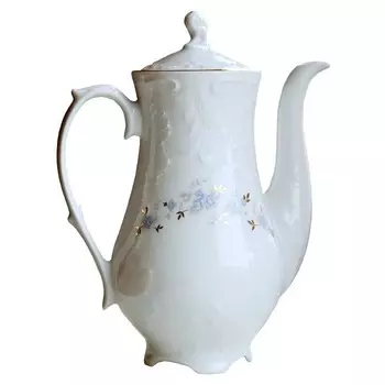 Кофейник Cmielow Rocoсo Голубые цветы золото 1,2 л