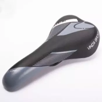 Седло велосипедное Vinca Sport, 280*155мм, черное с серым, VS 92