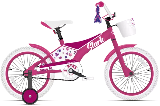 Детский велосипед Stark'21 Tanuki 14 Girl 14" 2021 (Возраст: 3-4 года (Рост: 85-100 см), Цвет: белый/розовый)