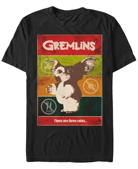 Мужская футболка с коротким рукавом gremlins 1 retro poster Fifth Sun, черный