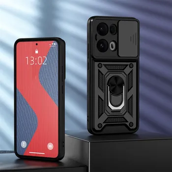 KEYSION Противоударный защитный чехол для OPPO Reno13 Pro 5G Силиконовый + ПК слайдер камера защитное кольцо подставка чехол для телефона для OPPO Reno 13 for OPPO Reno13 5G красный