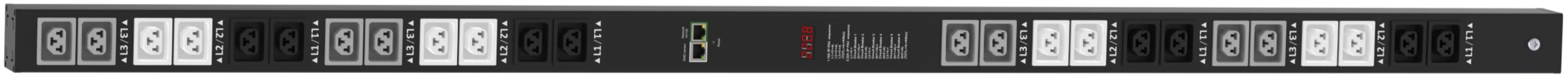 Блок розеток (PDU) RakTek RTP3E1636, 1U, кол-во розеток:36 (36xC13/36xC19), 16А, черный, кабель питания 3 м (RTP3E1636)