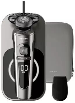 Бритва Philips S9000 Prestige SP9860/13, беспроводная зарядка, серый/черный (SP9860/13)