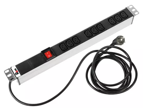 Блок розеток (PDU) Rem R-16-9C13-V-440-3, 1U, кол-во розеток:9 (9xC13), черный, кабель питания 3 м (30112224418)