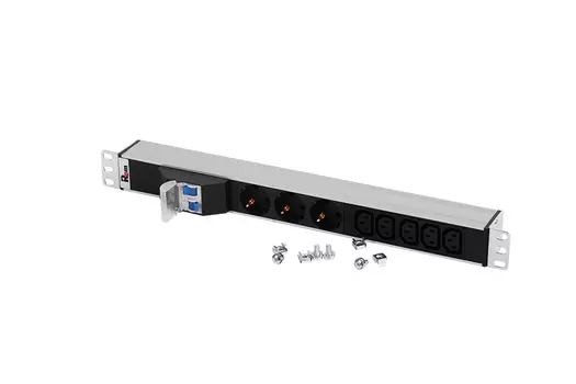 Блок розеток (PDU) Rem R-32-3S-5C13-A-440-K, 1U, кол-во розеток:8 (3xЕвро/5xC13), 32А, черный/серебристый (30112226308)