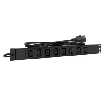 Блок розеток (PDU) SNR SNR-PDU-8A-С14-1.8-10L1, 1U, кол-во розеток:8 (8xC13), 10А, черный (SNR-PDU-8A-С14-1.8-10L1)