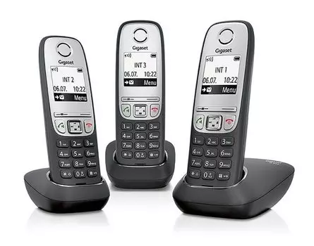 Р/Телефон Dect Gigaset A415 TRIO RUS черный (труб. в компл.:3шт) АОН