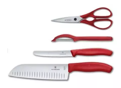 Набор ножей кухон. Victorinox Swiss Classic Kitchen (6.7131.4G) компл.:4шт красный подар.коробка