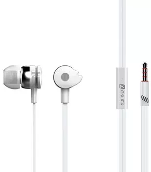 Наушники вкладыши Oklick HP-S-210 1.2м белый проводные в ушной раковине (D1-1)