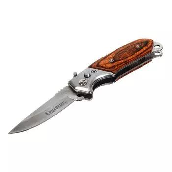 Нож складной автоматический, деревянная ручка, BOYSCOUT 8,54,5 см
