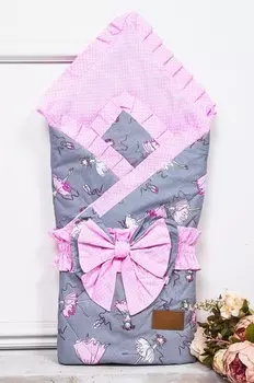 Одеяло на выписку AmaroBaby HAPPY (Мечта), серый/розовый