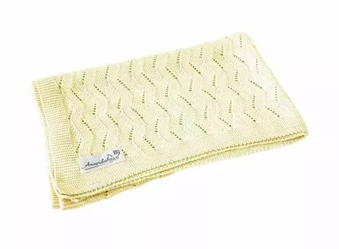 Плед детский вязаный Amarobaby Pure Love 105х75 Волна бежевый