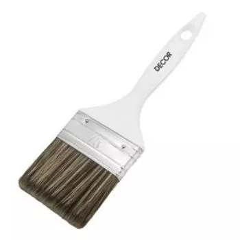 Кисть флейцевая для лака Decor Profi, 25х15 мм, темная смешанная щетина, пластиковая ручка